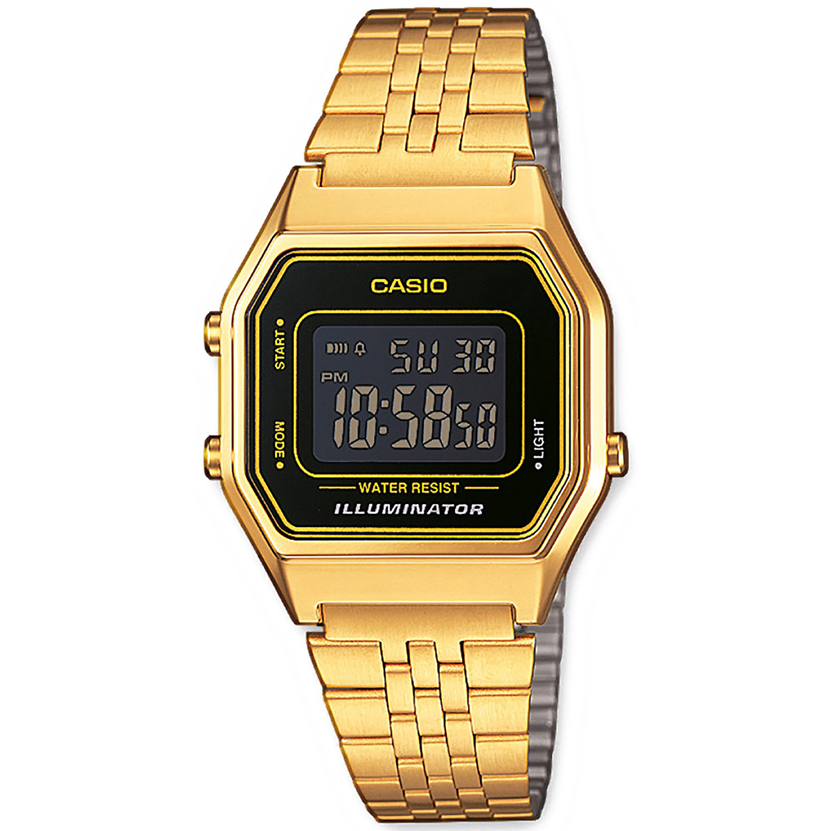 Casio Collection Digitaluhr LA680WEGA-1BER Gold Black Retro Damen Uhr ...